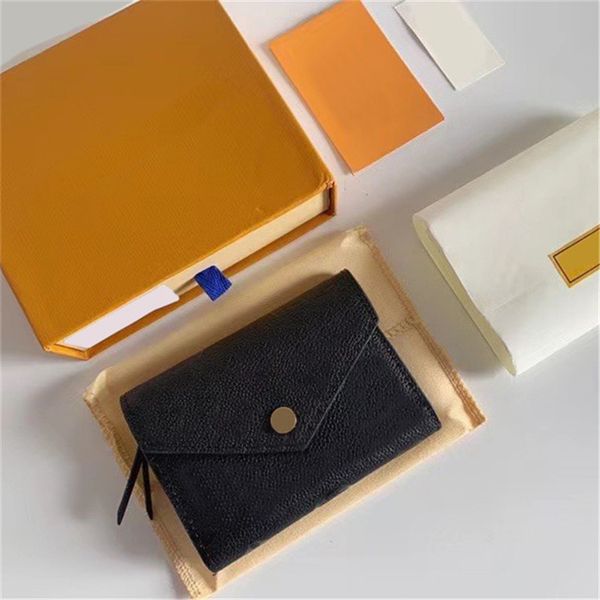 

trendy letter flower jacquard wallets mini short purse card holder zipper pouch holders leather purses with box, Red;black
