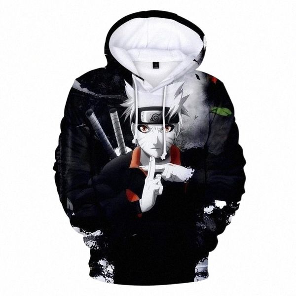 

men's hoodies & sweatshirts 3d men women sweatshirt fashion sasuke hooded autumn kakashi cartoon casual harajuku hip hop kids boy pullo, Black