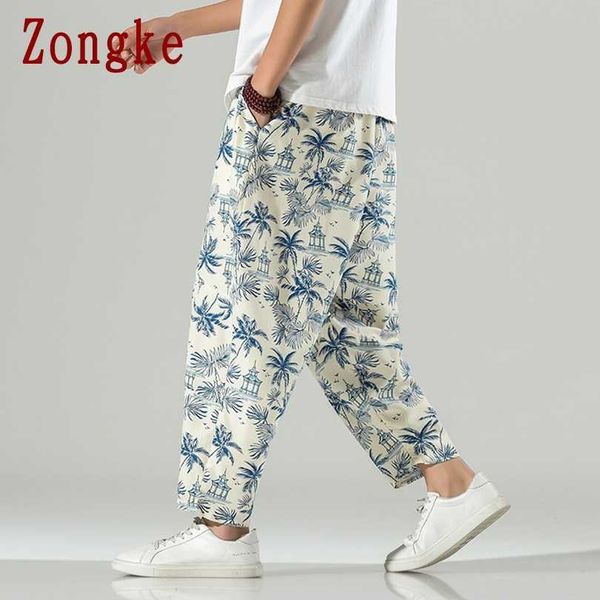 

men's pants zongke casual harajuku clothing japanese streetwear ankle-length trousers m-5xl 2022 new arrivals g220929, Black