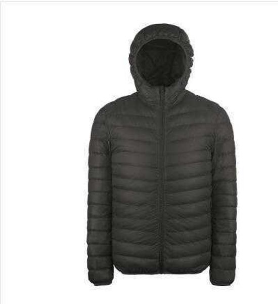 

men's down parkas autumn and winter lightweight down jacket hooded stand collar short ultra-light ultra-thin youth portable g220930, Black