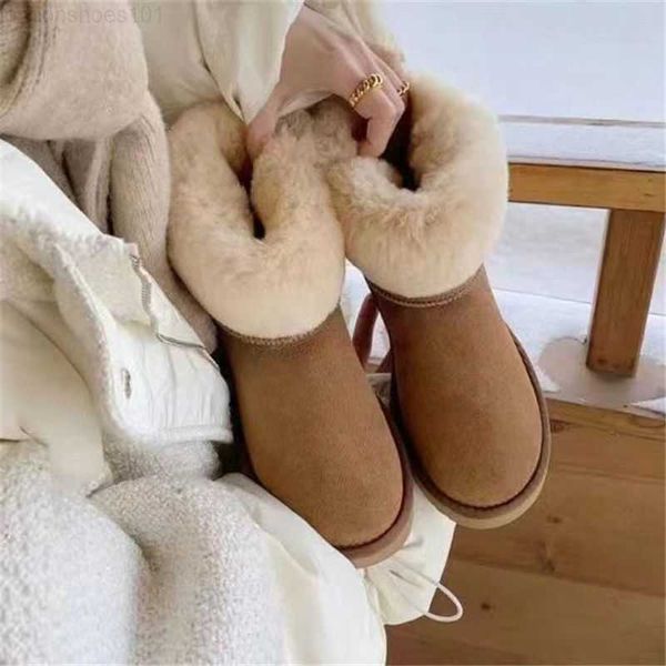 

designer boots women snow boots fashion warm high shoes ladies classic basic mid boot luxury sheepskin fur winter, Black