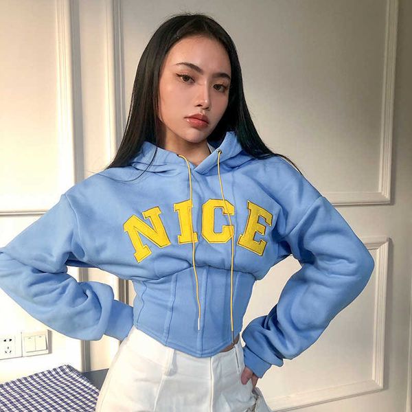

women's hoodies sweatshirts spring fashion letter slim bandage women hoodies casual street style lady simple female pullovers sweatshir, Black