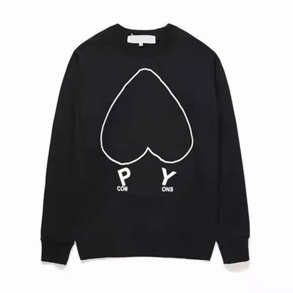

play designer men's hoodies sun tide love badge pullover cotton women's long sleeve crew neck dress hk, Black