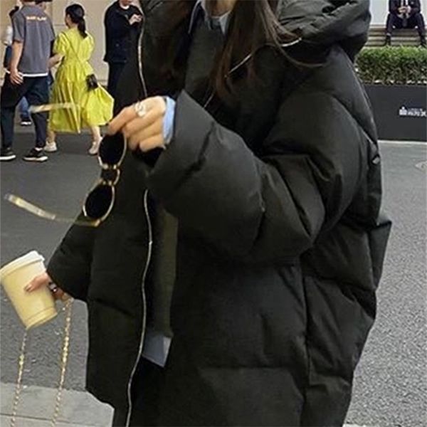 

womens down parkas winter jacket women oversize parka coat thick warm cotton puffer coat black hooded padded women winter jacket 220930