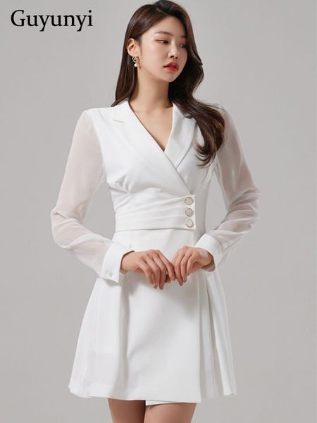 

work dresses fashion careers office lady dress spring single breasted notched paneled chiffon sleeves white elegant ol dress woman 221006, White;black