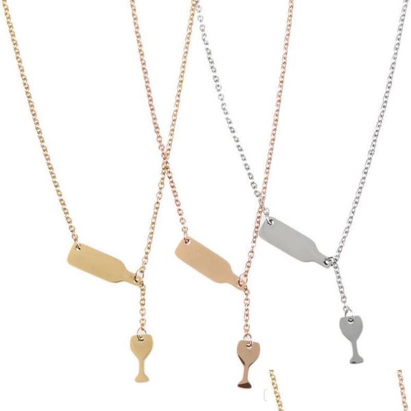 

pendant necklaces gold rose sier red wine cup pendant necklace alloy trendy jewelry good friend gifts personalized bottle ne lulubaby dh2xq, Silver