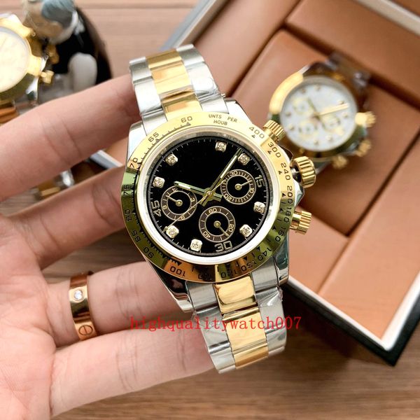 

original box file high-quality bp watch new version men's 40mm 18k yellow gold 116519 116500 116503 chronograph automatic 7750 movement, Slivery;brown