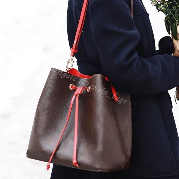 

purse bucket shoulder bag crossbody printed tote clutch drawstring backpack handbags wallet totes purses lady wallets 2021 women l256s, Red;black