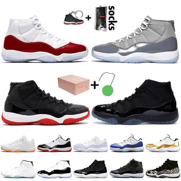

2023 high boots usually 10-30days delivered with socks 2022 jumpman 11 basketball shoes 11s cherry cool grey women mens trainers bred gamma, Black