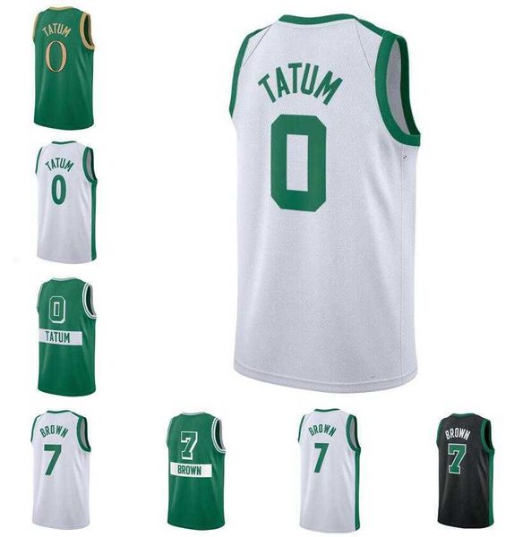 

college basketball wears stitched basketball jersey jason tatum #0 jaylen brown #7 2023 75th city jerseys men youth, Black