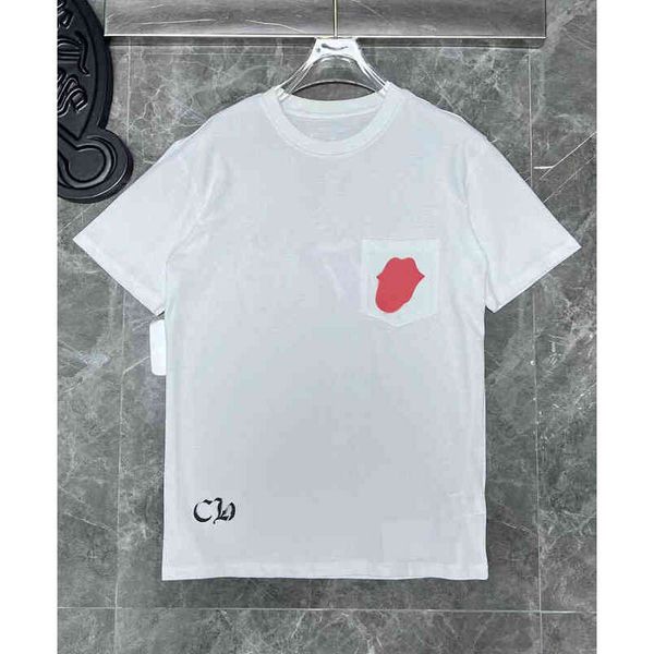 

t-shirt men's summer mens luxury t shirts brand ch man horseshoe flower tees classic cross sanskrit letter short sleeve designer tshirt, White;black