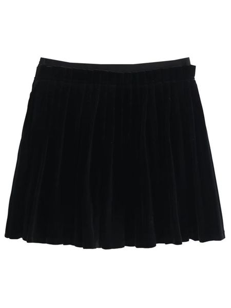

plus size dresses women's clothing plus size pleated skirts style spring fashion casual high waist velour black bottoms k411446 221006