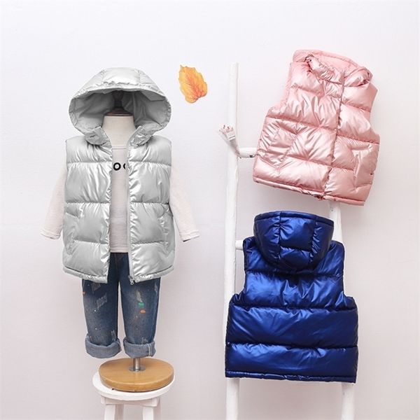 

waistcoat girls boys babys kids down vest cute warm plus thicken winter autumn outdoor jacket cardigan childrens clothes 2201006, Camo