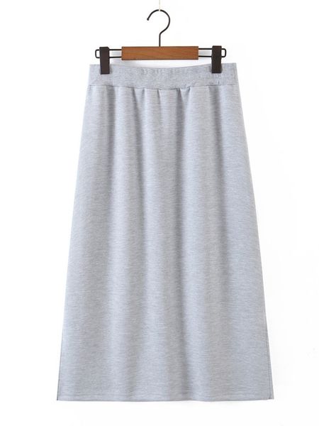 

plus size dresses plus size skirts women's clothing spring fashion quality high waist split calflength bottoms 221006, Black