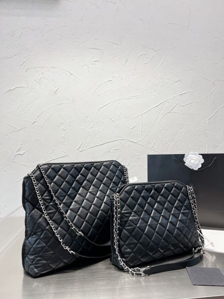 

fall 2022 women's handbag tote designer shoulder bags luxury crossbody bag fashion purse shopping bag leather rhomb grain chain black l