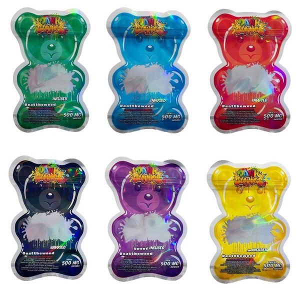 

special shaped bears bags wholesale edibles dank gummies 500mg gummy bag worms cubes packaging edible mylar bagss