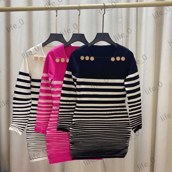 

women designer casual dresses brand patchwork striped u-collar dressesbuttons adorn long sleeves dress elegant temperament womens designer c, Black;gray