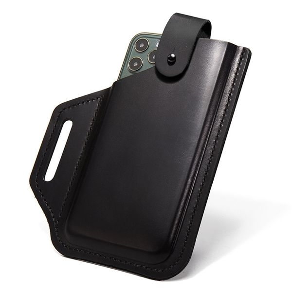 

waist bags genuine leather phone pouch case for 675inch cellphone loop holster case belt waist bag phone wallet antitheft 220930