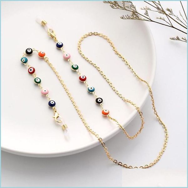 

chains anti-lost earphone chain sunglasses necklace for women trendy gold plated female color demon eye necklaces 2021 jewelry chains dhy9h, Silver