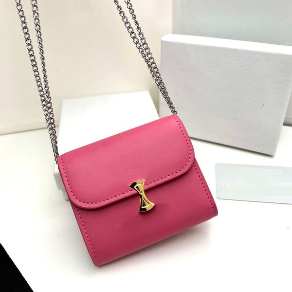 

trendy chain mini shoulder wallets bags designer metal buckle purses women handbag small chain clutches with 2022, Red;black