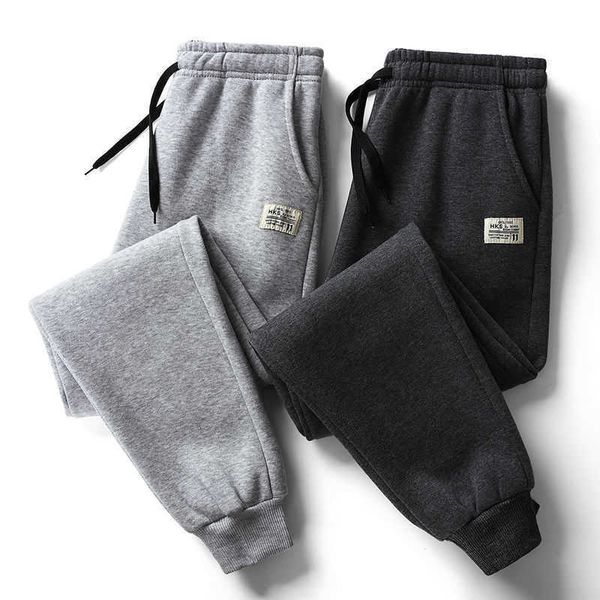 

men's pants fleece jogger mens pants sports polyester trousers male winter warm velvet sweatpants plus size 4xl pencil tracksuit autumn, Black