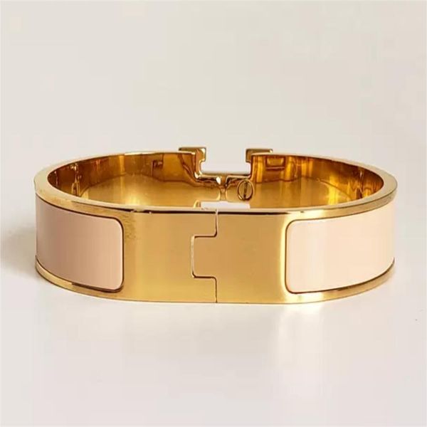 

letter bangle luxury brand enamel bracelets designer for women men mans 18k stainless steel gold buckle bracelet fashion jewelry bangles par, Black