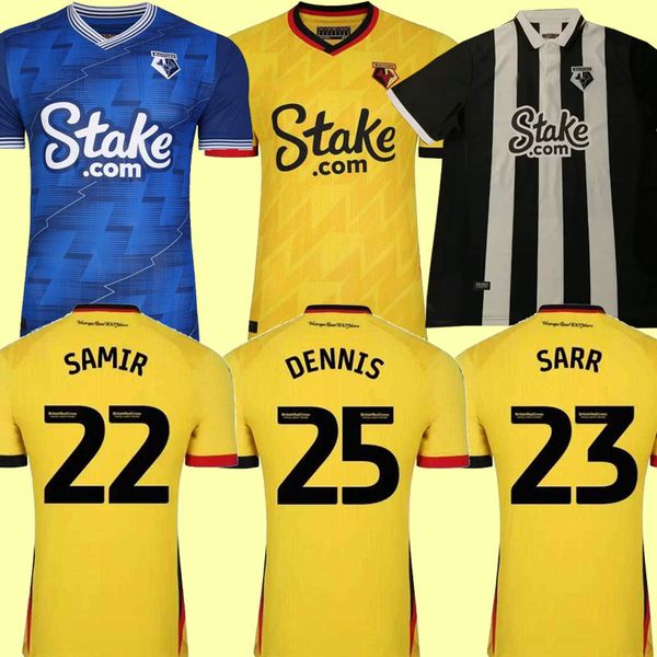 

2022 2023 soccer jerseys etebo king deeney joao pedro sema louza chalobah gosling sarr cucho cleverley jersey home men football shirt, Black;yellow