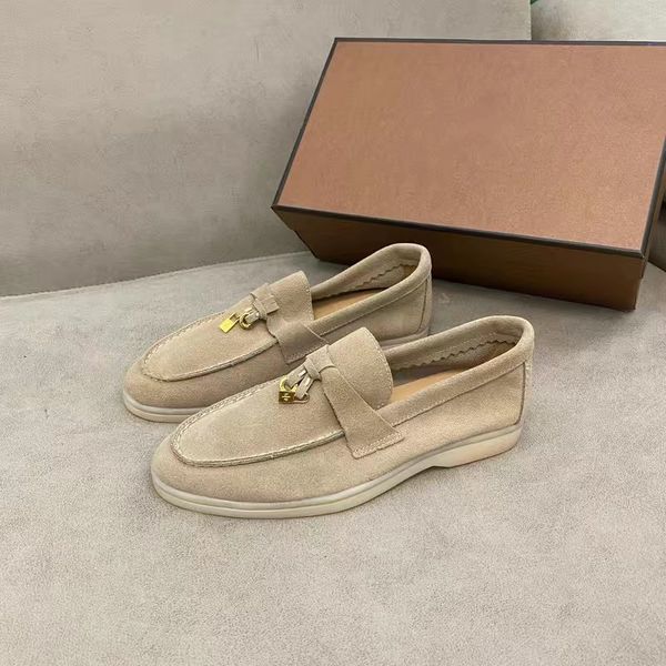 

s lily loafers shoes men lady lazy business casual flat walk slip-on trend women man suede leahter fashion stlye black beige comfortable lp