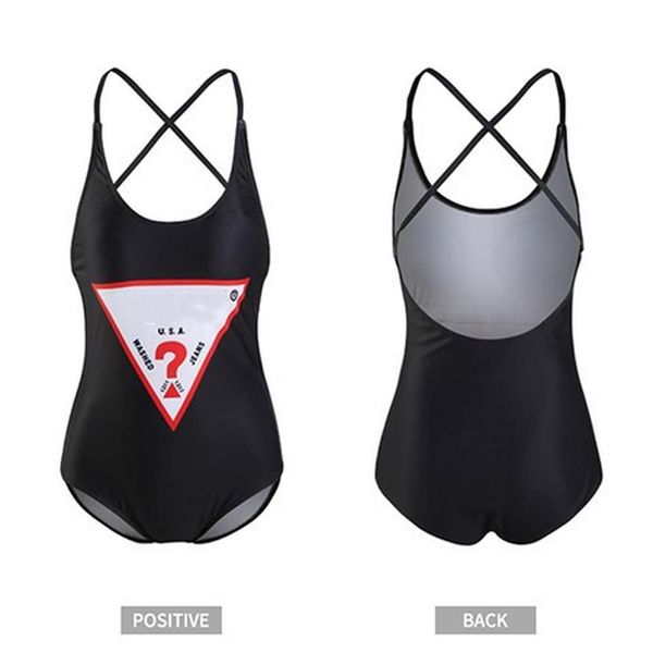 

luxury one-piece bikini for women swimsuit with letters summer brand swimwear lady backless bathing suits 3 colors s-xl optio277f, White;black