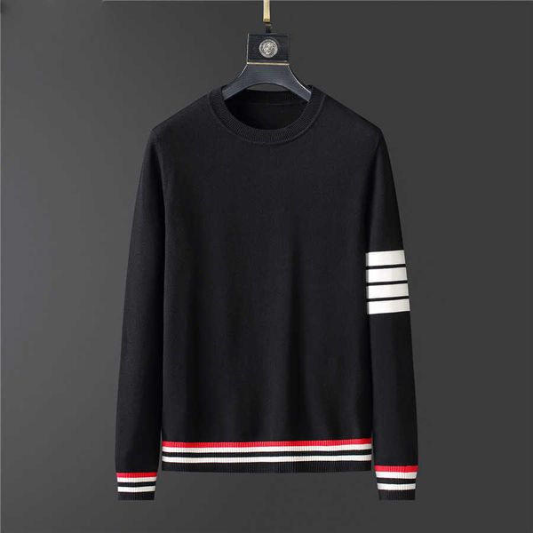 

men's sweaters 2022 new winter thickness pullover men o-neck solid long sleeve warm slim sweaters men's sweater pull male clothing, White;black