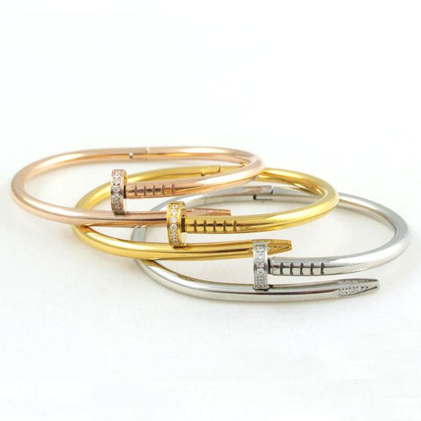 

nail bangle bracelet designer bracelets luxury jewelry for women fashion bangle titanium steel gold-plated craft never fade not allergic, Black