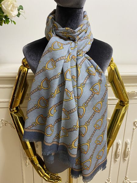 

women long scarf scarves pashmina cashmere material thin and soft print letters pattern size 200cm -100cm, Blue;gray