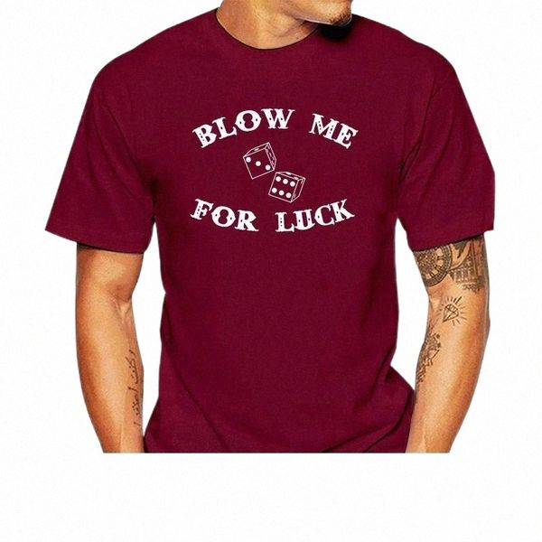 

men's t-shirts 2021 summer for men t-shirt clothes blow me luck casino dice funny job tee shirt r31t#, White;black