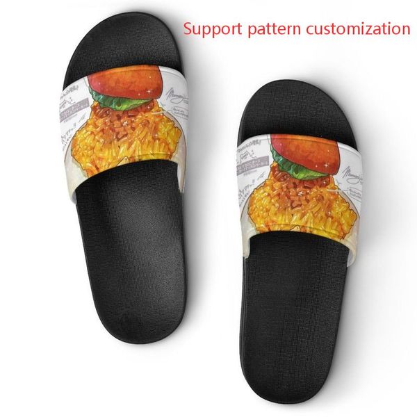 

2023 custom shoes diy support pattern customization slippers sandals slide mens womens triple black sports sneakers comfortable