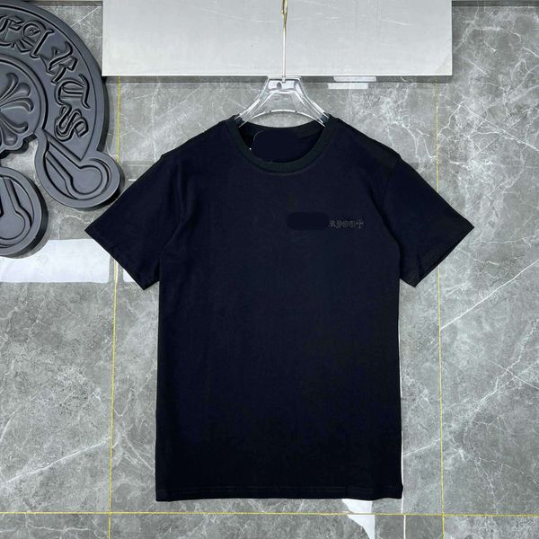 

t-shirt men's s ch patchwork cross short sleeve heavy industry sheepskin embroidery and women's lovers', Black;brown