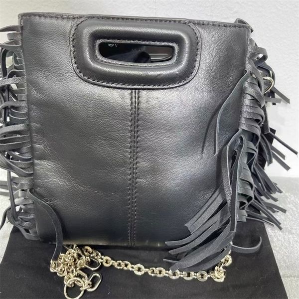 

waist bags genuine leather women's classic black tassels bags fashion allmatch female shoulder bag 220930