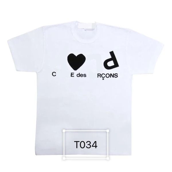 

fashion mens play t shirt cdg designer hearts casual women s des badge garcons 11, White;black