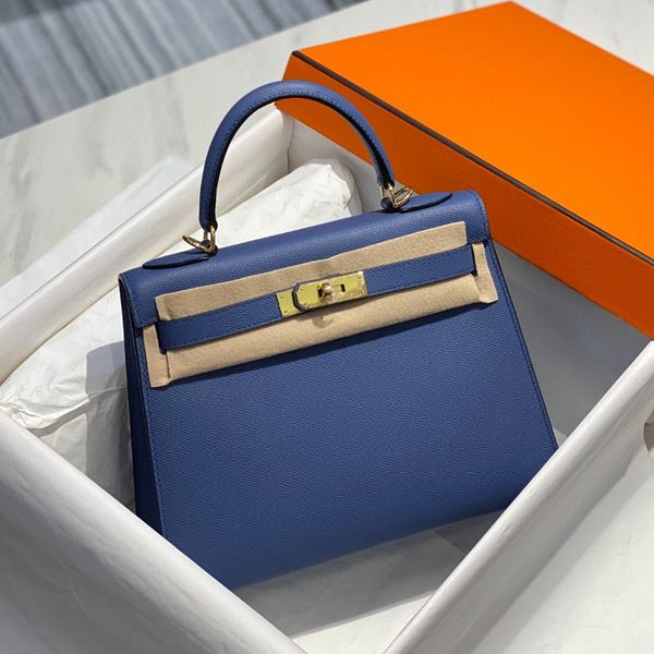 

9a r bags epsom handbag handmade wax thread luxury custom made women's genuine leather bag one shoulder messenger classic fashion large