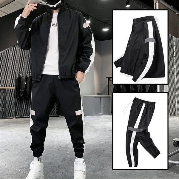 

men's tracksuits yapu men's set spring autumn man sportswear 2 piece sets sports suit jacketpant sweatsuit male tracksuit asia siz, Gray