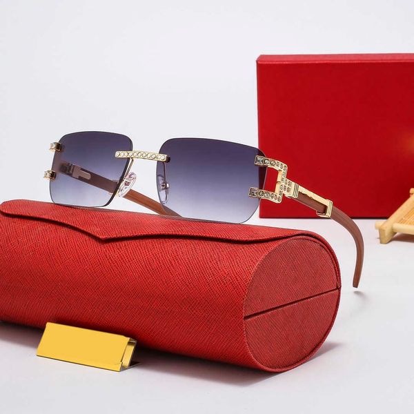 

sunglasses sun glasses latest fashion mens shade composite metal rimless optical frame classic rectangle square wooden gold luxury gy2h, White;black