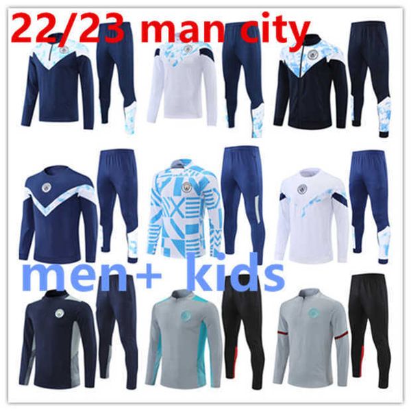 

2022 2023 man city training suit tracksuit men kids 22/23 man sportswear football 2021 2022 boys girls survatment foot chandal, Black