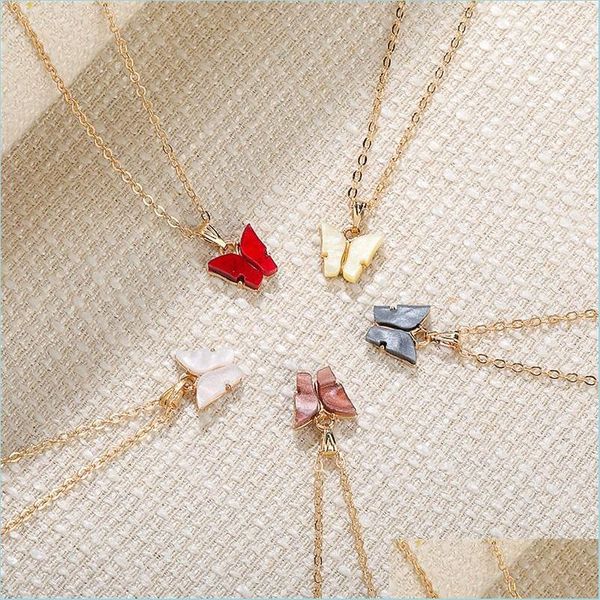 

pendant necklaces fashion butterfly necklace gold chain charm acrylic necklaces for women jewelry drop delivery 2021 pendants sexyhanz dhjak, Silver