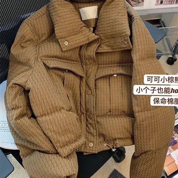 

womens wool blends winter jacket women short coat korean fashion oversize parka thick warm cotton puffer streetwear clothe female casual 221, Black