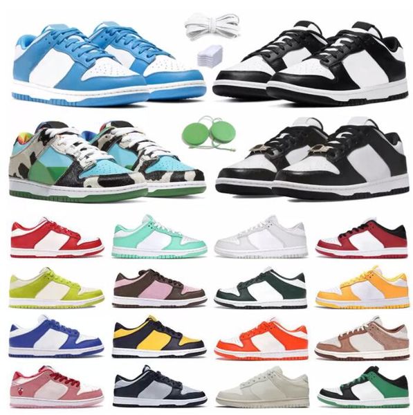 

casual shoes sneakers mens trainers triple pink panda designer white black unc green sail grey fog with box new dunks low sb men women low s