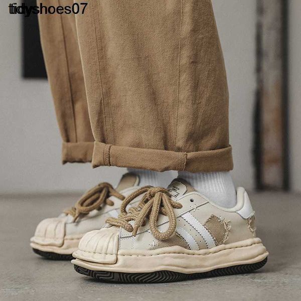 

designers spring and summer new lovers' shoes for men and women summer mihara yasuhiro dissolved thick soled shoes casual fashion shoes, Black