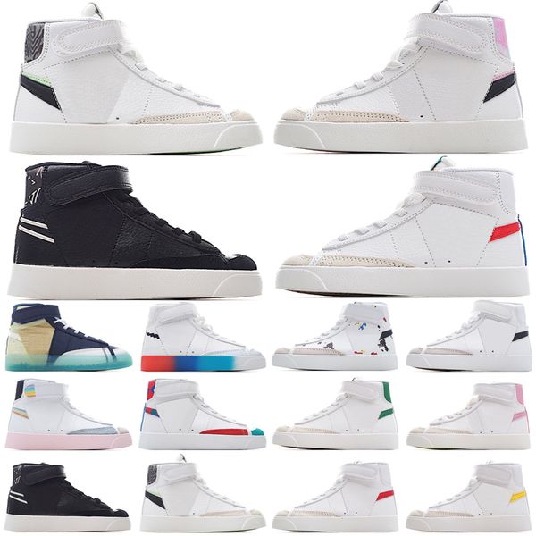 

og blazer mid 77 vintage kids casual shoes blazers jumbo black white indigo pine green arctic punch boys girls childs trainers designer plat