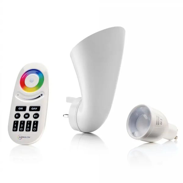 

Auraglow Night Lights Colour Changing Plugin GU10 Spotlight Uplighter Wall Wash Light Plug Socket Lamp -