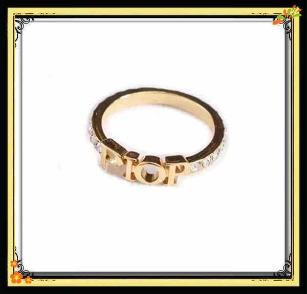 

fashion designer gold letter band rings bague for women lady party wedding lovers gift engagement jewelry with box20231218, Silver