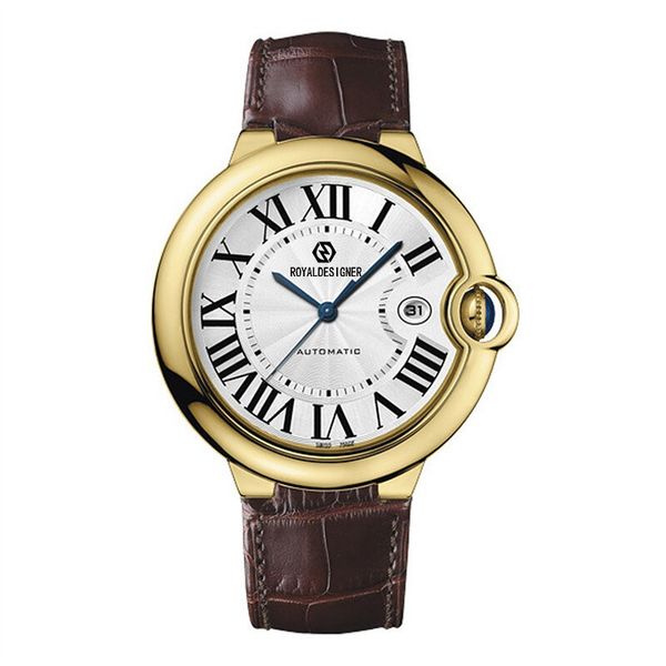 

fashion watches fully automatic mechanical movement men 42mm women 36mm lovers style depth waterproof, Slivery;brown