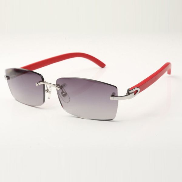 

new c hardware sunglasses 3524012 with red wooden sticks and 56mm lenses for unisex, White;black